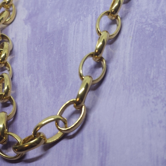 Anne Klein Classic Gold Tone Link Chain Necklace - Picture 3 of 9